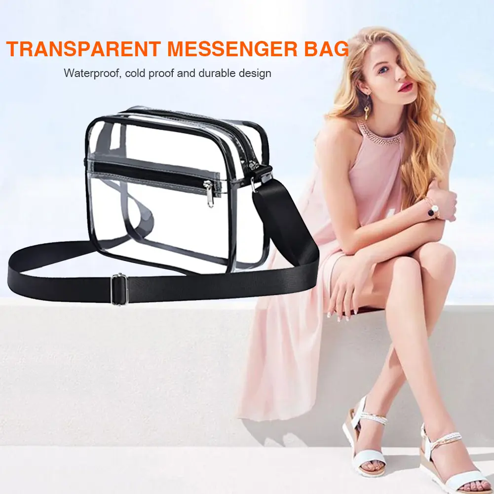 Women Waist Packs Women Clear Transparent Belt Bag Zipper Small Phone Chest Bag