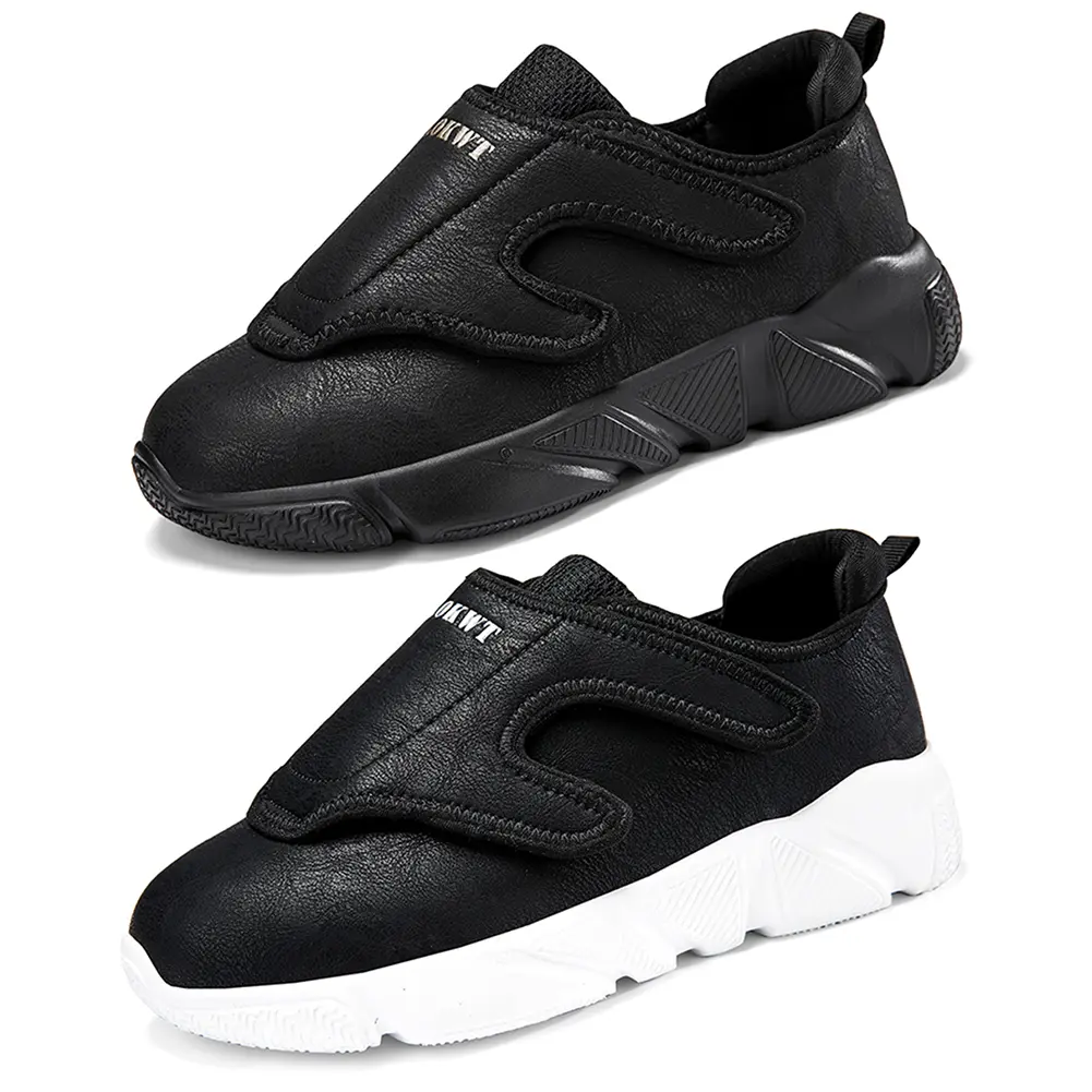 Diabetic Shoes Wide Walking Shoes with Adjustable Closure Slip-On Orthopedic Shoes Hook and Loop Sneakers for Plantar Fasciitis