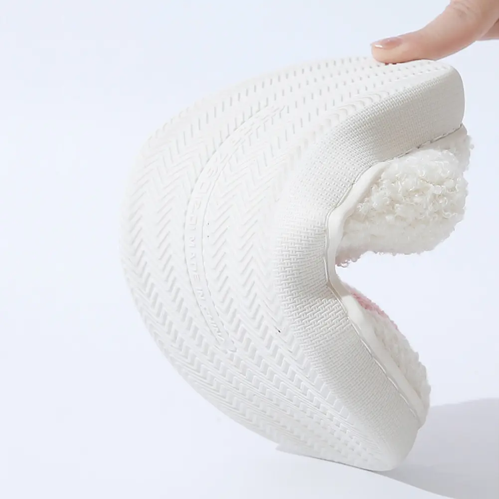 Cute Bow Slippers Winter Soft Cozy Home Non-Slip Soft Plush Fluffy Warm Fleece Slippers Comfy Slippers for Women Girls