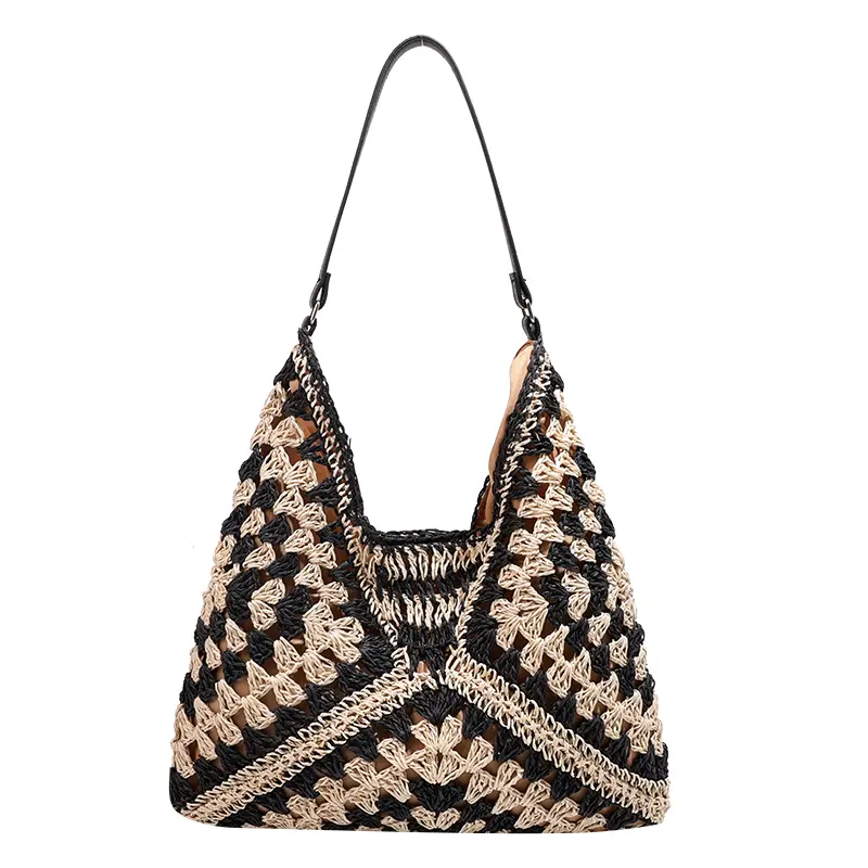 Travel Beach Fishing Net Handbag Shopping Woven Shoulder Bag for Women Girls