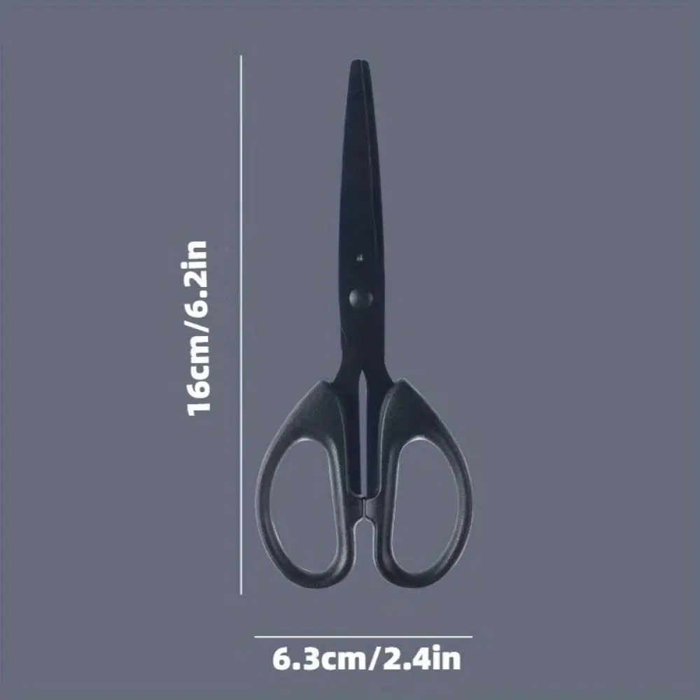 160mm Black Blade Scissors Wear-resistant Stainless Steel Blade Not Easy to Glue Household Manual Life Durable Scissors
