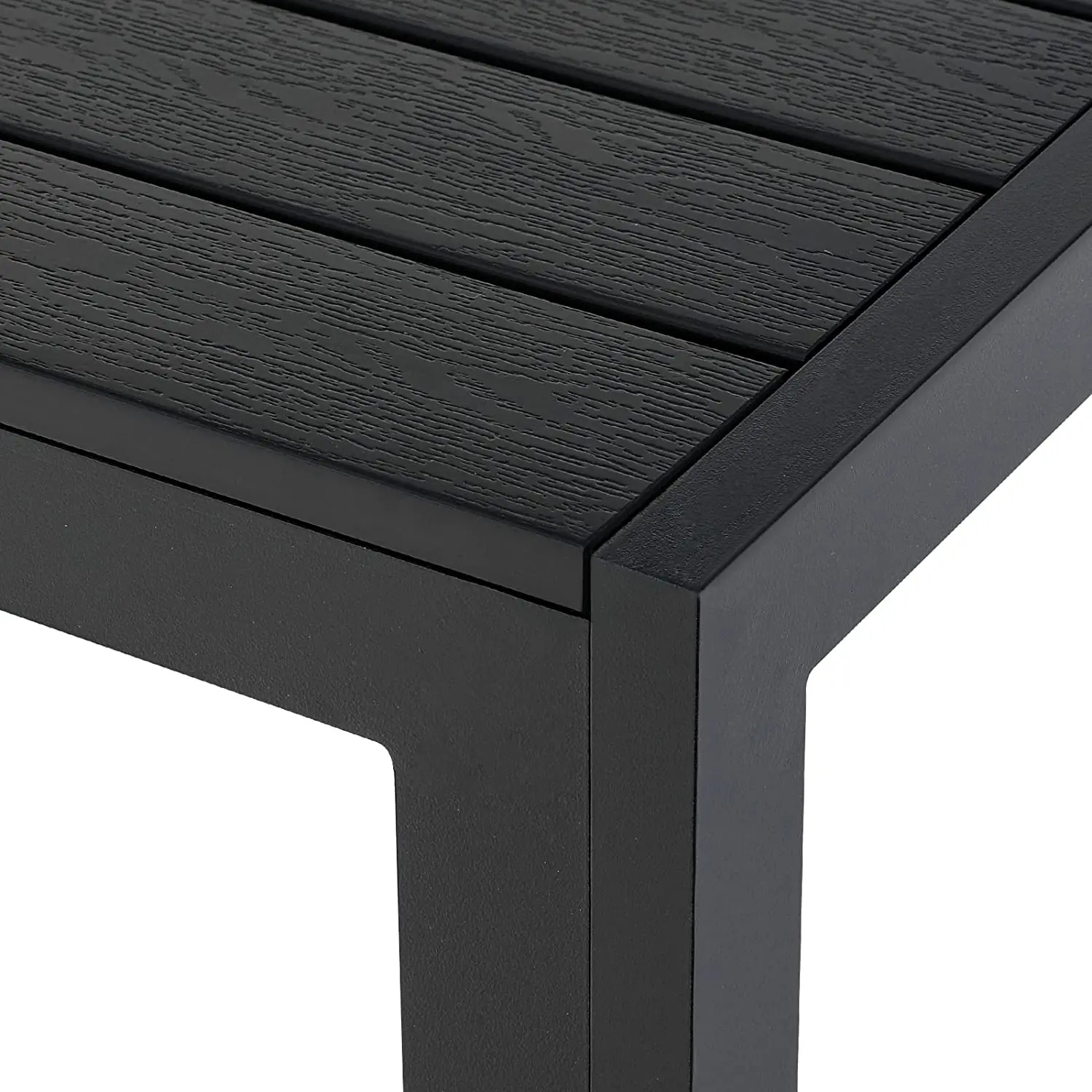 Garden Table Aluminum +Wood-plastic WPC,110 x 70 cm Dining Table, Bistro Balcony Patio Table,Heat and Weather Resistant,Non-slip