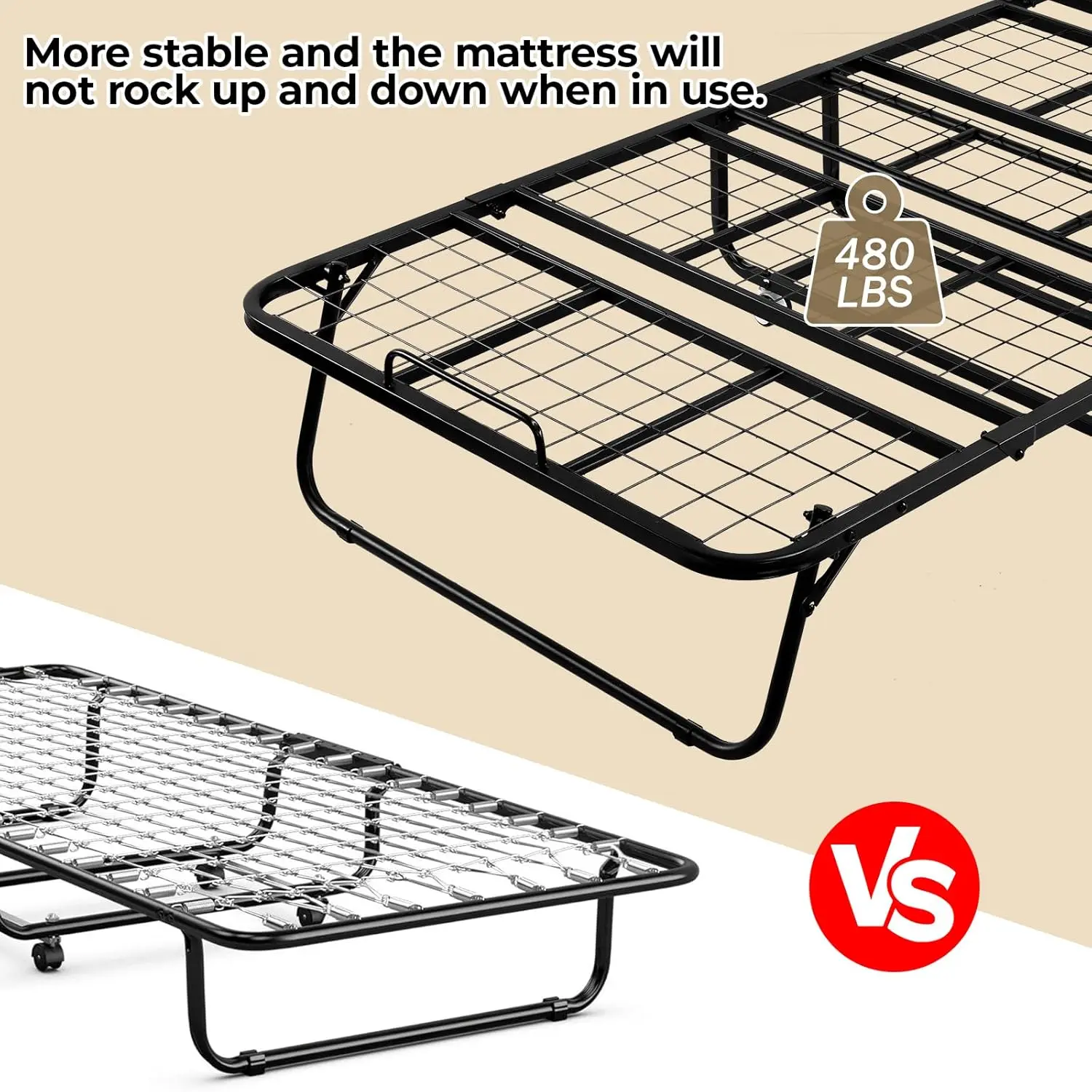 Folding Bed with Mattress, Lang Folded Bed, Rollaway Bed Guest Bed Portable Foldable Extra for Adults, Fold up 4" Memory Foam
