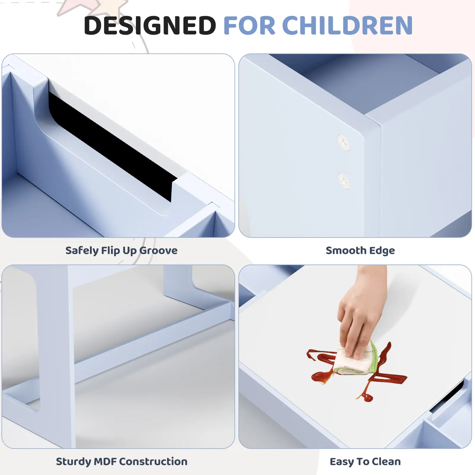Wooden Toddler 3 in 1 Kids Table and 2 Chairs Set with Storage, Children Activity Table for Boys and Girls