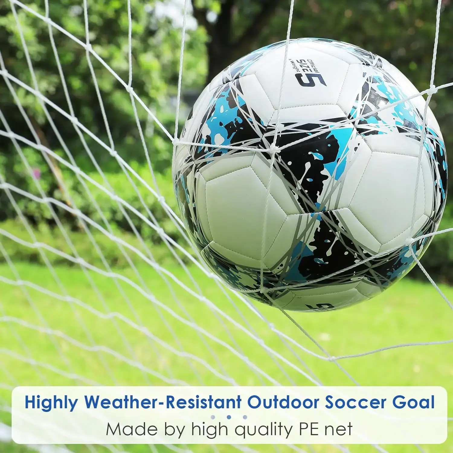 Soccer Goal Set 12x6 FT for Backyard Portable Soccer Goal Ground Stakes for Kids, Adults Weatherproof Metal Frame, Football Net