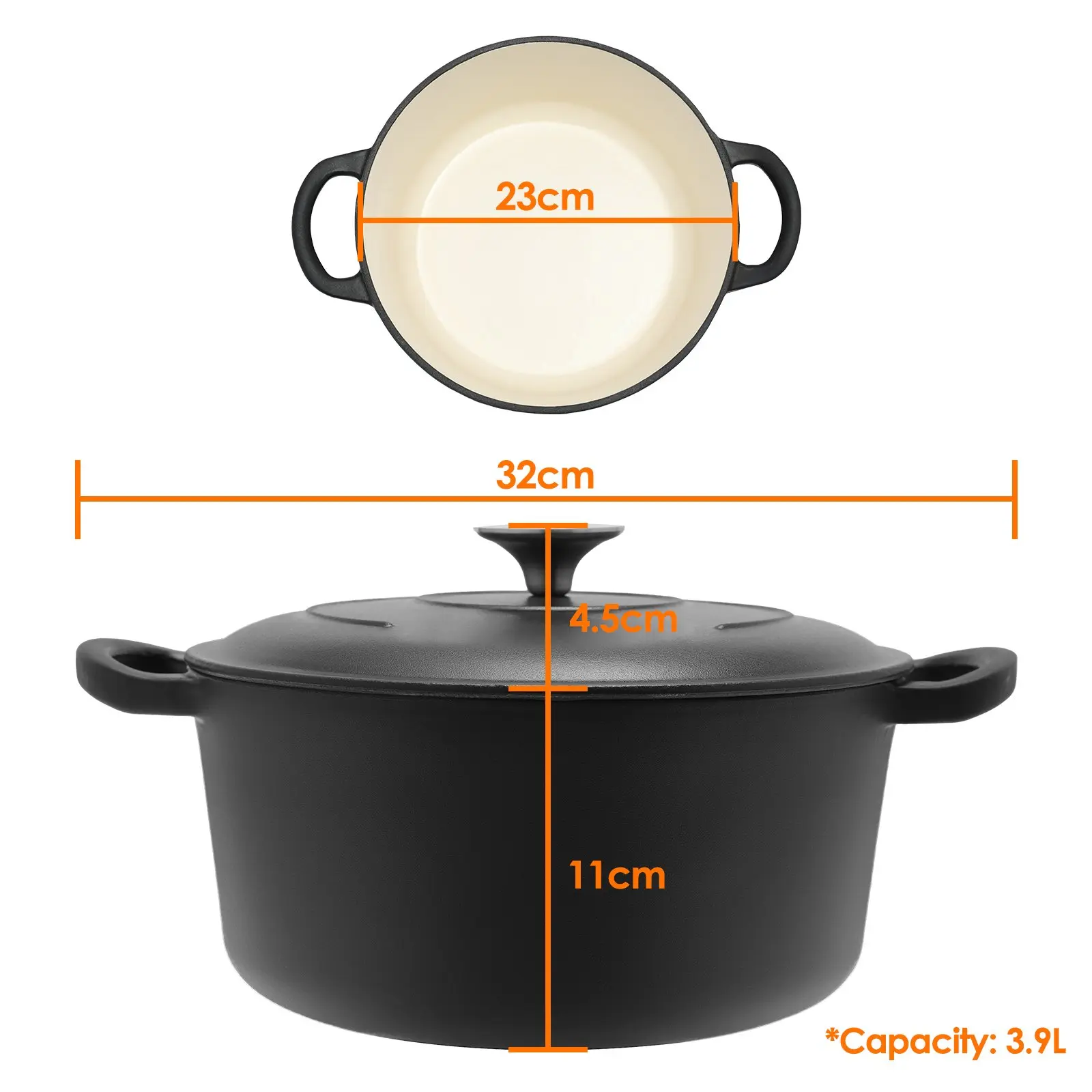 6 Quart Enameled Cast Iron Dutch Oven with Lid – Premium Durability & Oven Safe up to 500°F – Heavy Duty Cookware Perfect