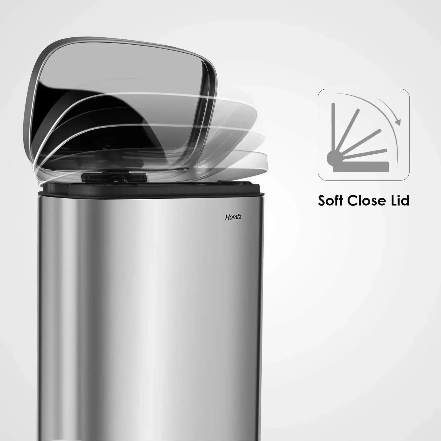30L+5L Kitchen Trash Garbage Can Soft-Close, Resistant Trash Can with Foot Pedal-Brushed Stainless Steel, Satin Nickel