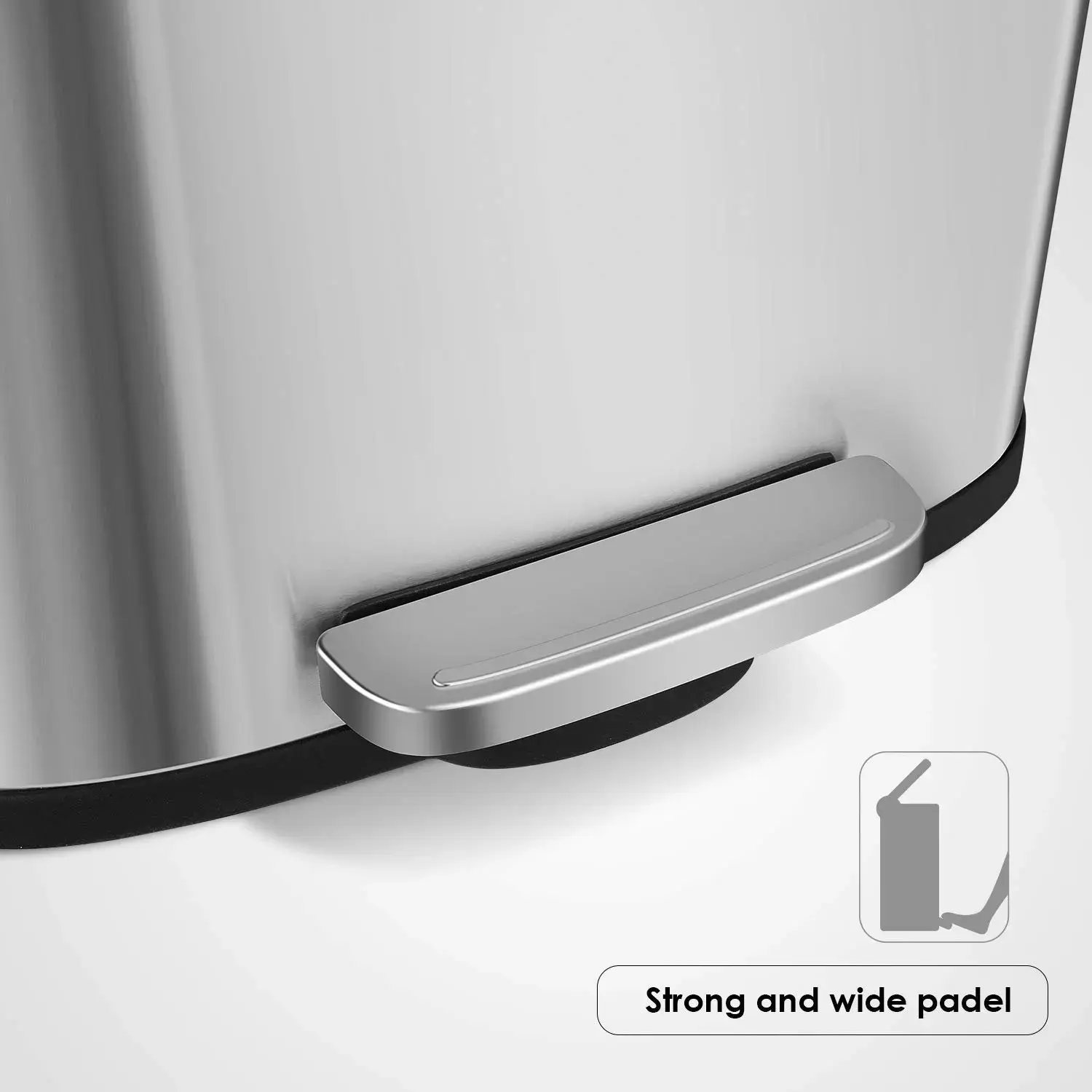 30L+5L Kitchen Trash Garbage Can Soft-Close, Resistant Trash Can with Foot Pedal-Brushed Stainless Steel, Satin Nickel