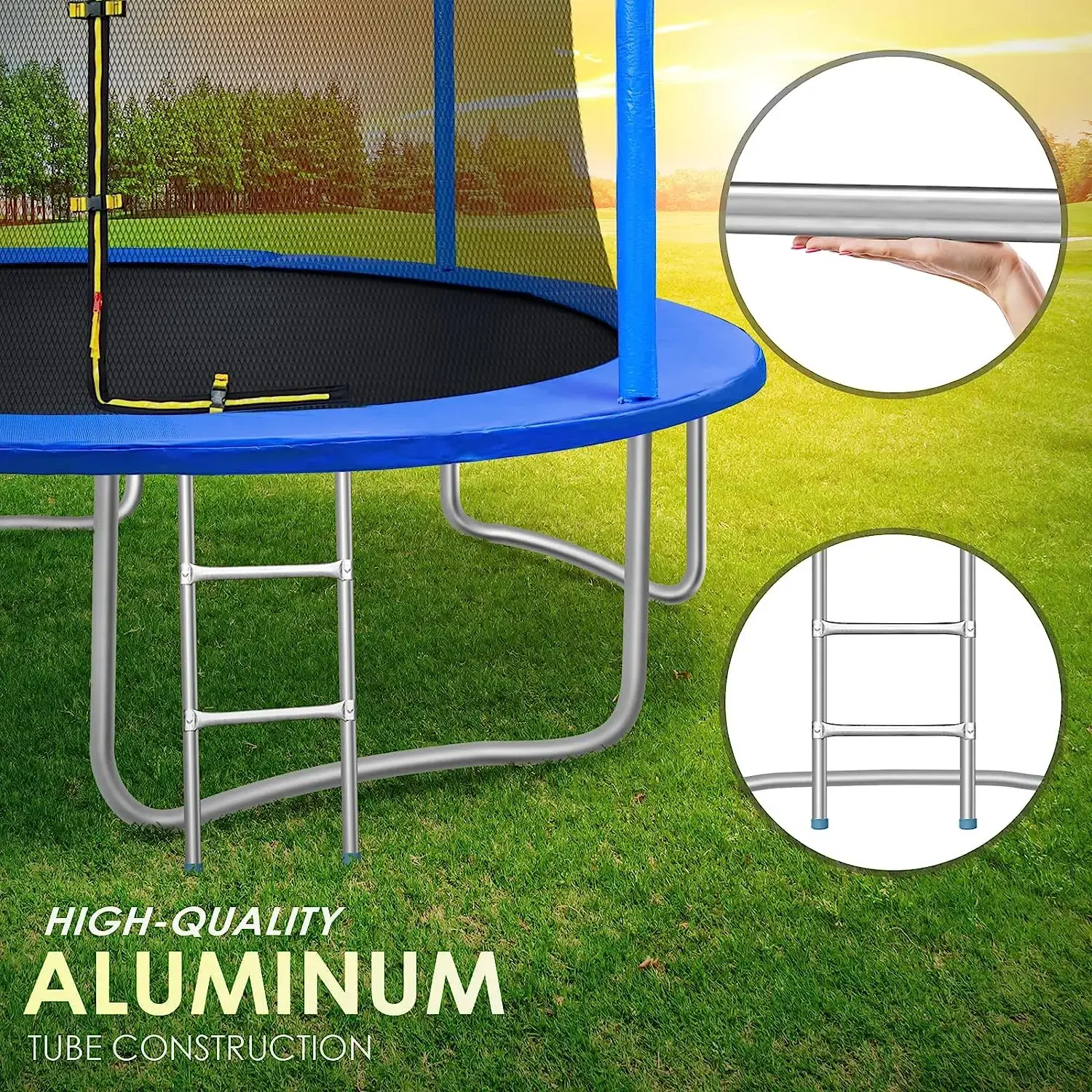 Trampoline Trampolines Outdoor Trampoline with Safety Enclosure Net and Ladder Trampolines for Kids and Adults for Backyard Park