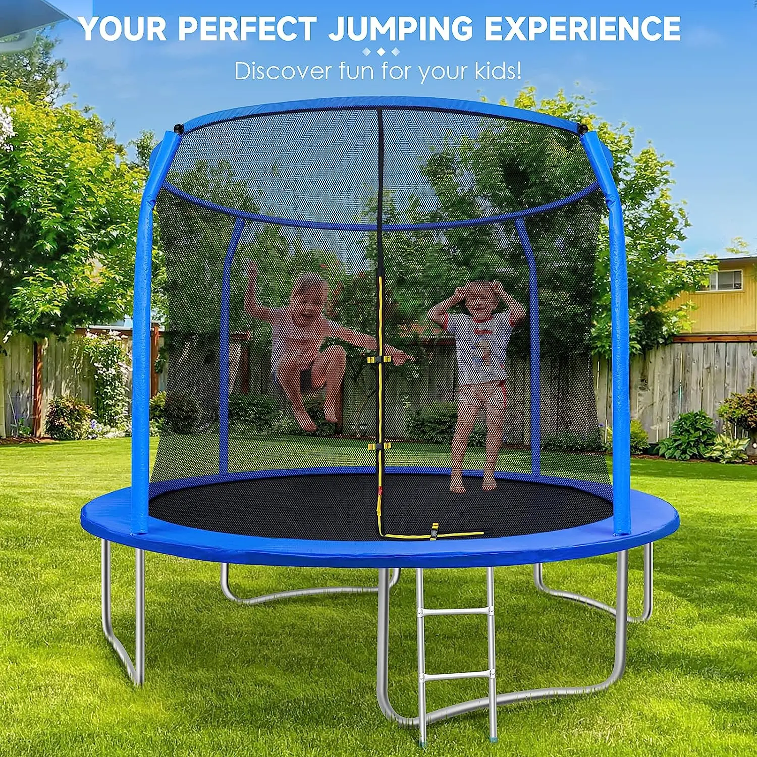 Trampoline Trampolines Outdoor Trampoline with Safety Enclosure Net and Ladder Trampolines for Kids and Adults for Backyard Park