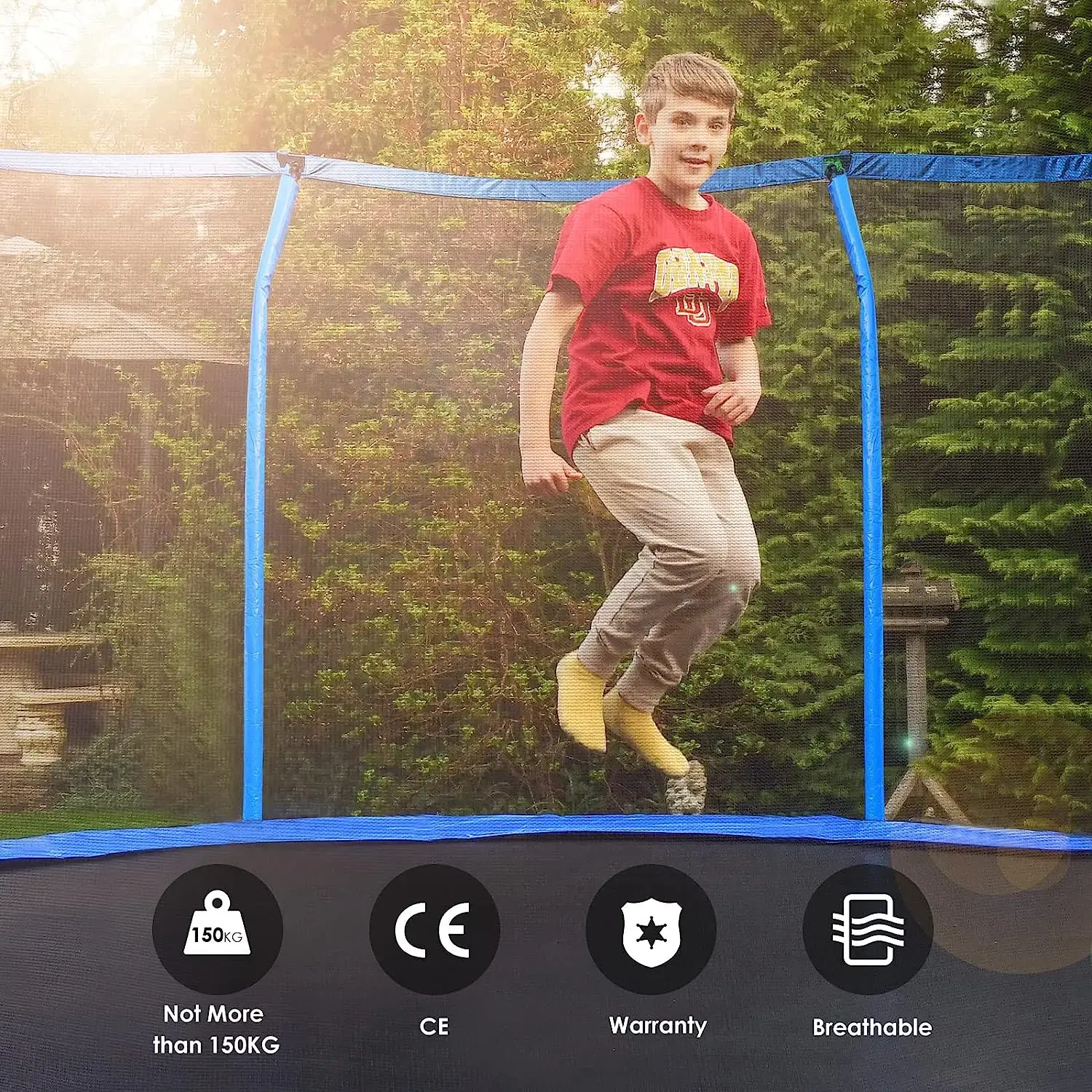 Trampoline Trampolines Outdoor Trampoline with Safety Enclosure Net and Ladder Trampolines for Kids and Adults for Backyard Park