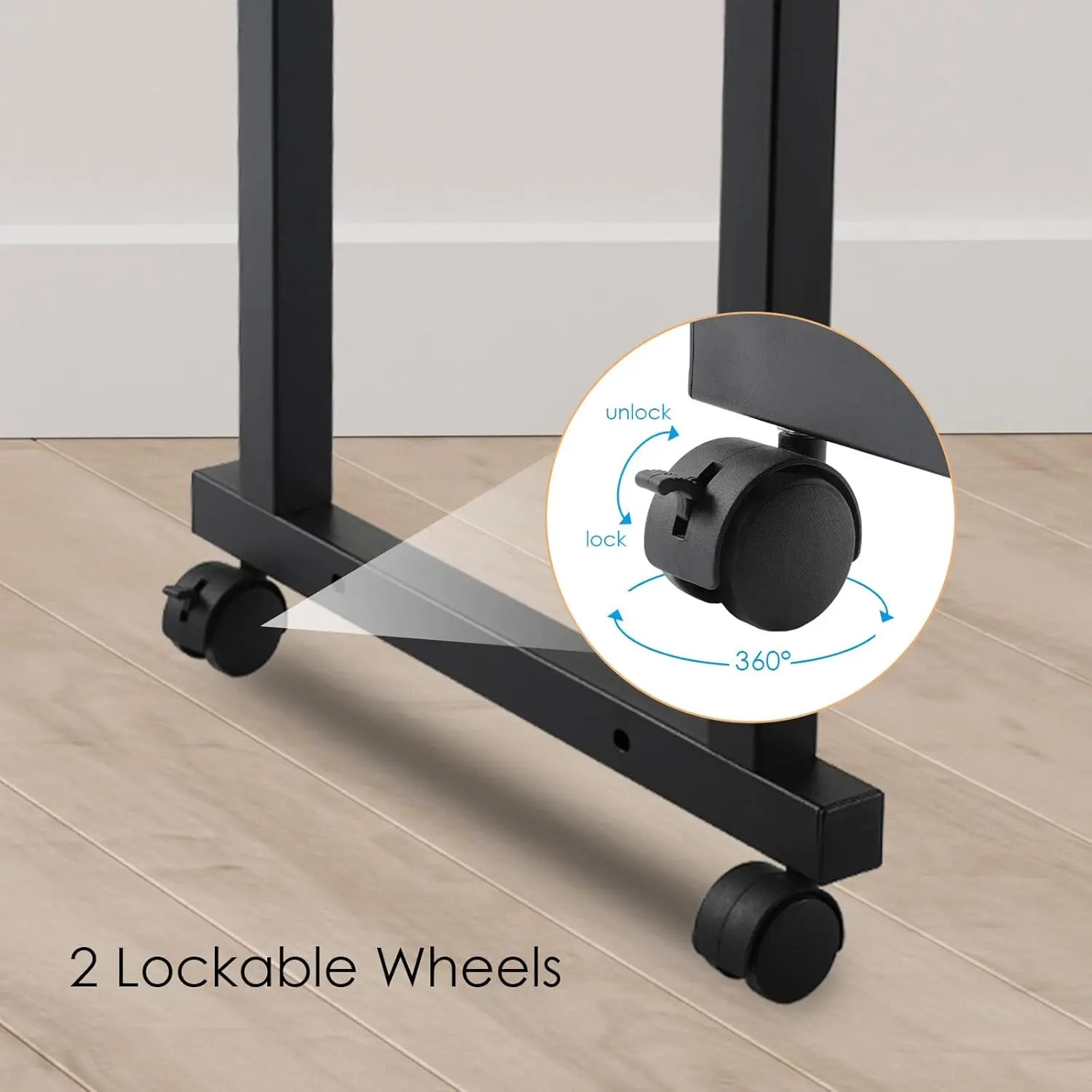 Overbed Table with Wheels,60.6-84.2″ Mobile Bed Desk,Rolling Computer Desk, Laptop Cart,W/0-65°Tilt Stand,4 Heights,6 Lengths