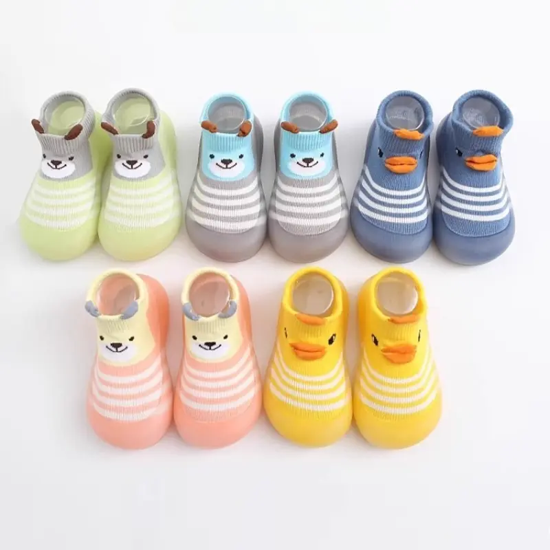 2‌025 Autumn Winter Cute Cartoon Baby Socks Shoes Combo Soft Sole Anti-Slip Toddler Socks for 1-3 Year Old Boys Girls‌