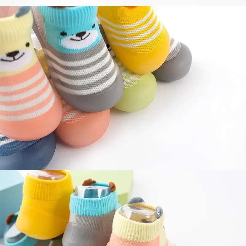 2‌025 Autumn Winter Cute Cartoon Baby Socks Shoes Combo Soft Sole Anti-Slip Toddler Socks for 1-3 Year Old Boys Girls‌