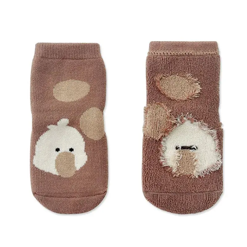 2025 Autumn Winter New Baby Floor Socks Cute Cartoon Anti-Slip Dots for Indoor Toddlers Learning to Walk Mid-Calf Warm Socks