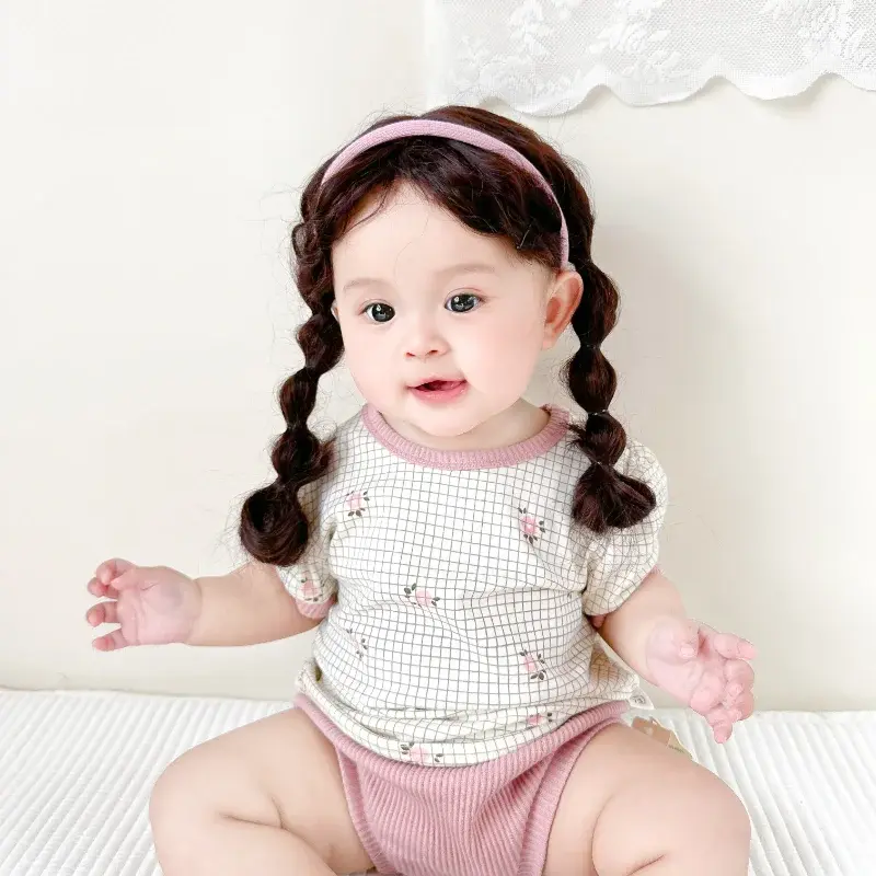 2023 Summer Baby Clothing Set Floral Tee And Bloomer 2Pcs Suit Baby Clothes