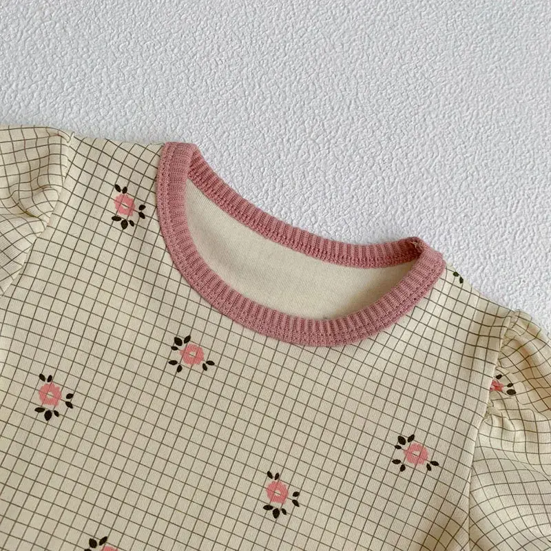 2023 Summer Baby Clothing Set Floral Tee And Bloomer 2Pcs Suit Baby Clothes