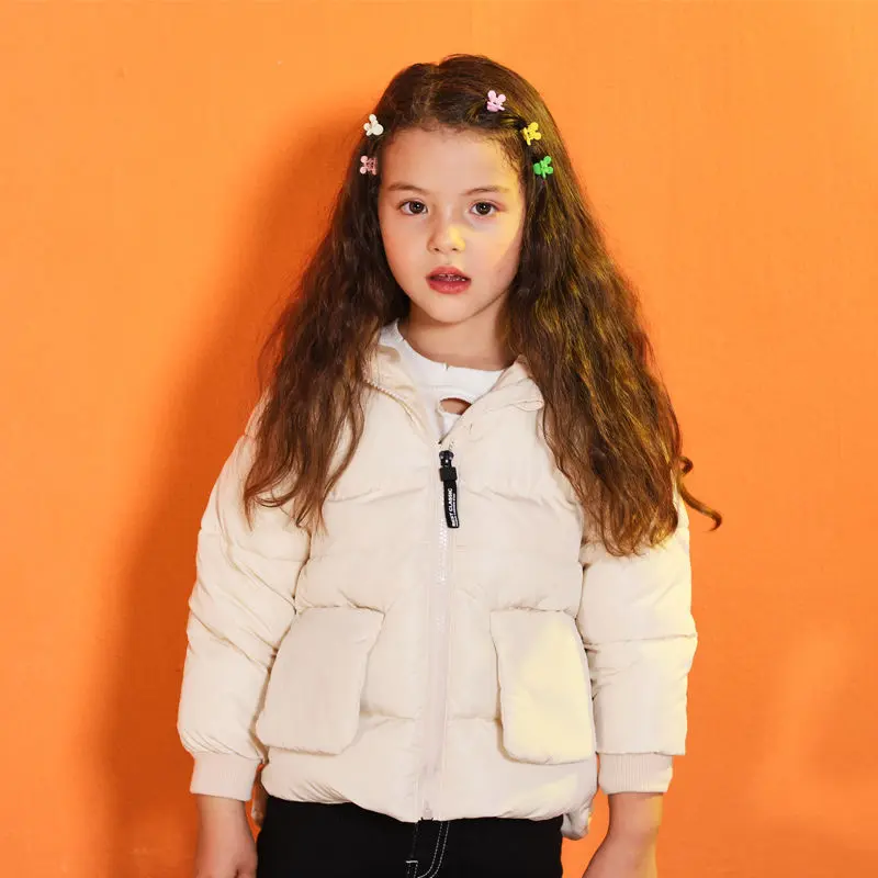 Autumn Winter Warm Outerwear Girl Boy Hooded Lamb Fleece Down Jackets Casual Jacket Children Clothes 2024 New Baby Thicken Coats