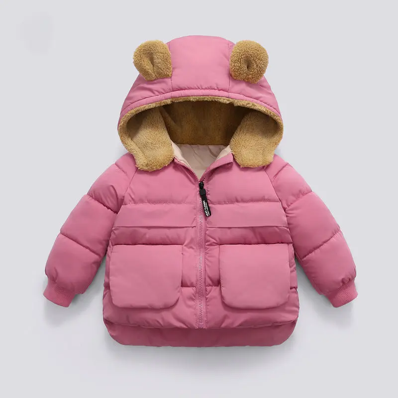 Autumn Winter Warm Outerwear Girl Boy Hooded Lamb Fleece Down Jackets Casual Jacket Children Clothes 2024 New Baby Thicken Coats