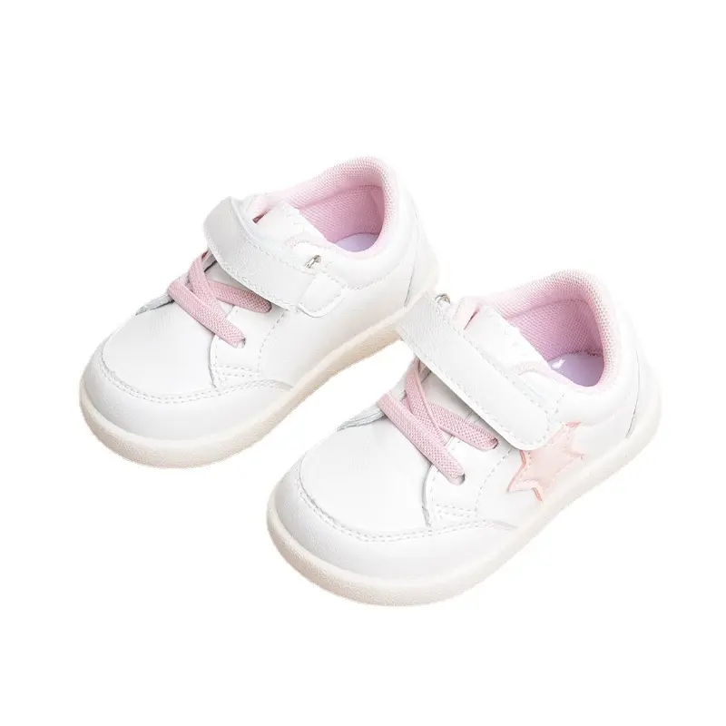 New Spring Baby Shoes For Boy Leather Toddler Children Barefoot Shoes Soft Sole Outdoor Kids Tennis Fashion Girls Sneakers
