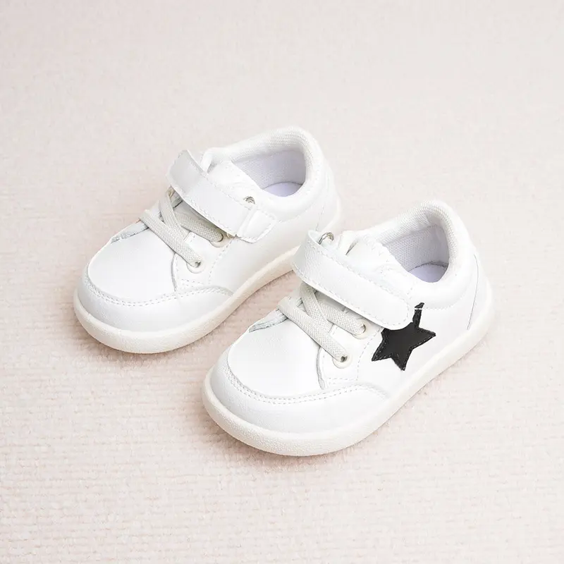 New Spring Baby Shoes For Boy Leather Toddler Children Barefoot Shoes Soft Sole Outdoor Kids Tennis Fashion Girls Sneakers