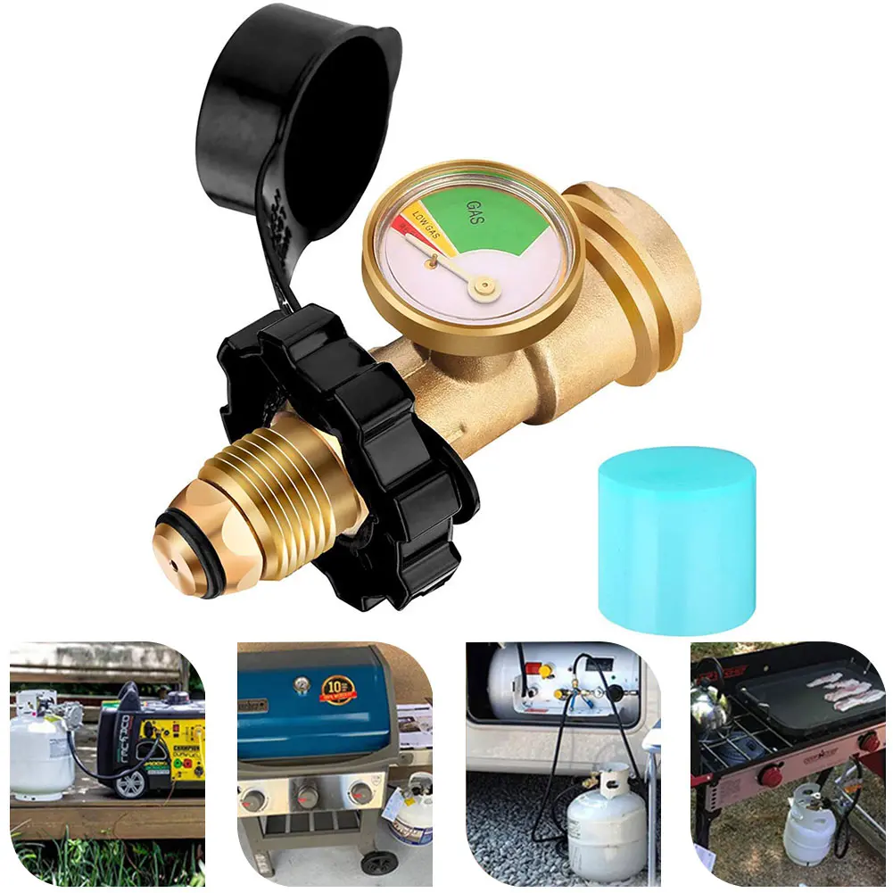 Propane Tank Gas Gauge Leak Detector Level Indicator Propane Tank Gas Pressure Meter for Propane Cylinder BBQ Gas Grill Heater