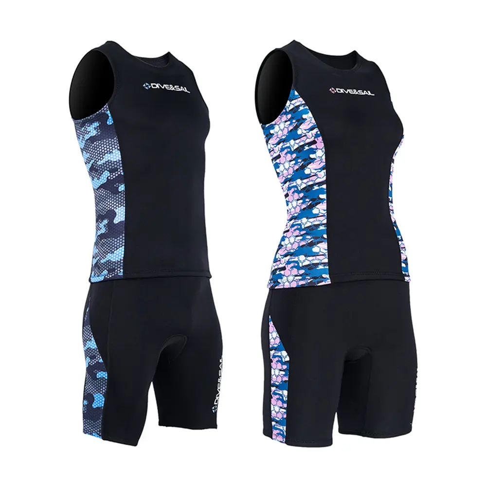 2mm Neoprene Sleeveless Vest/Shorts Women Wet Suit Top & Shorts Wet Suit Top Men Women Wet Suit Vest for Surfing Cold