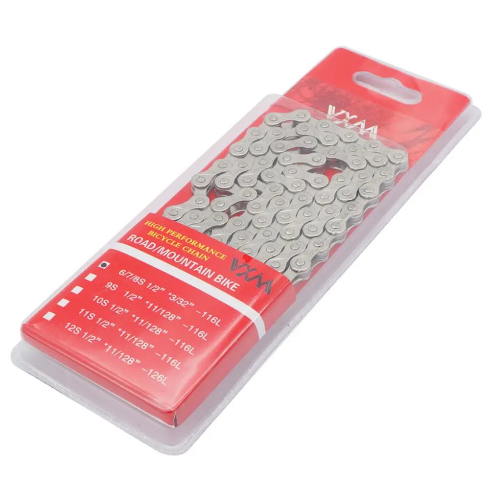 6 7 8 Speed Carbon Steel Chain 1/2 x 2/32 inch 116 Links for Mountain Road Bike