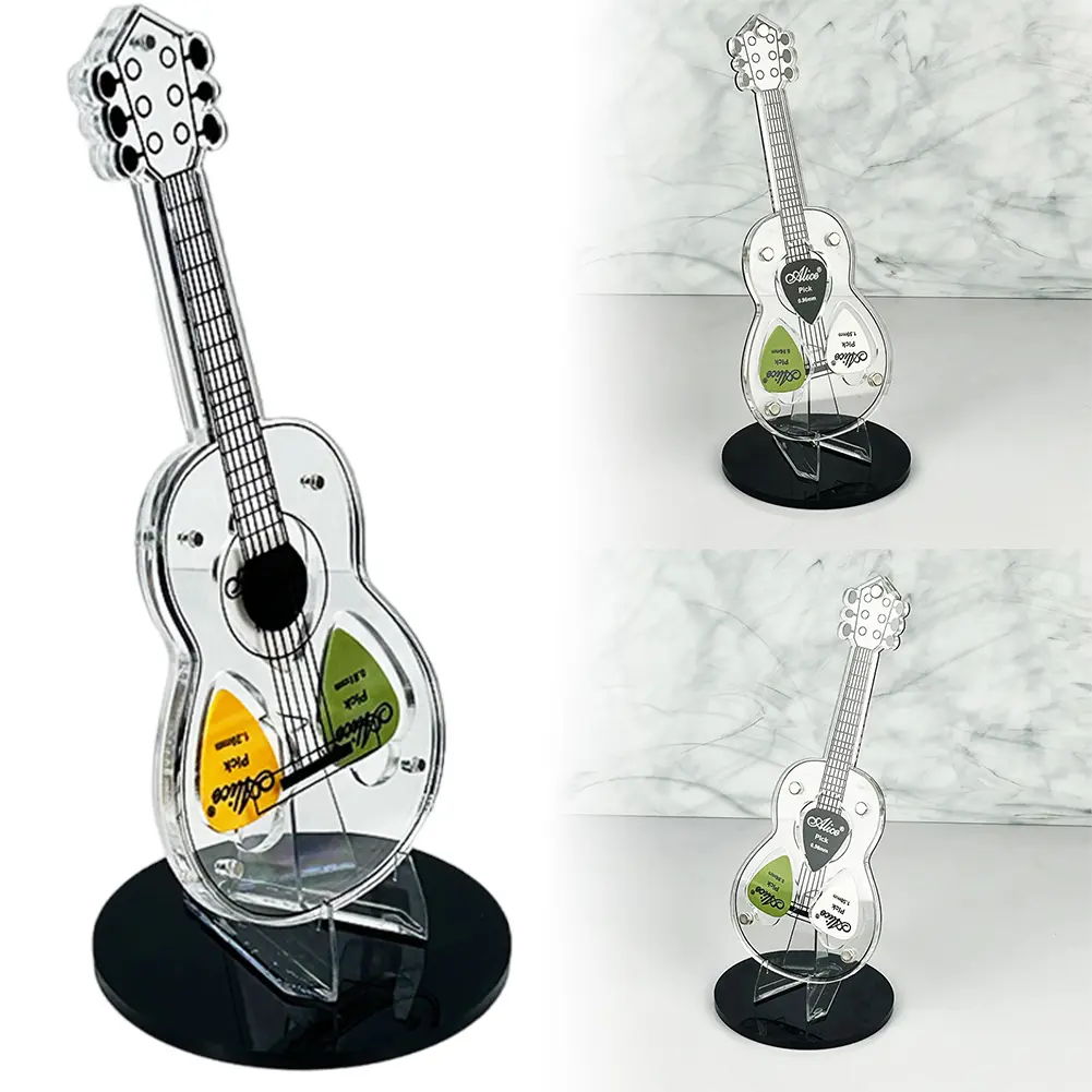 Acrylic Guitar Pick Holder Guitar Pick Display Stand Guitar Pick Holder Box Plectrum Case for Electric Bass Guitar Ukulele Lover