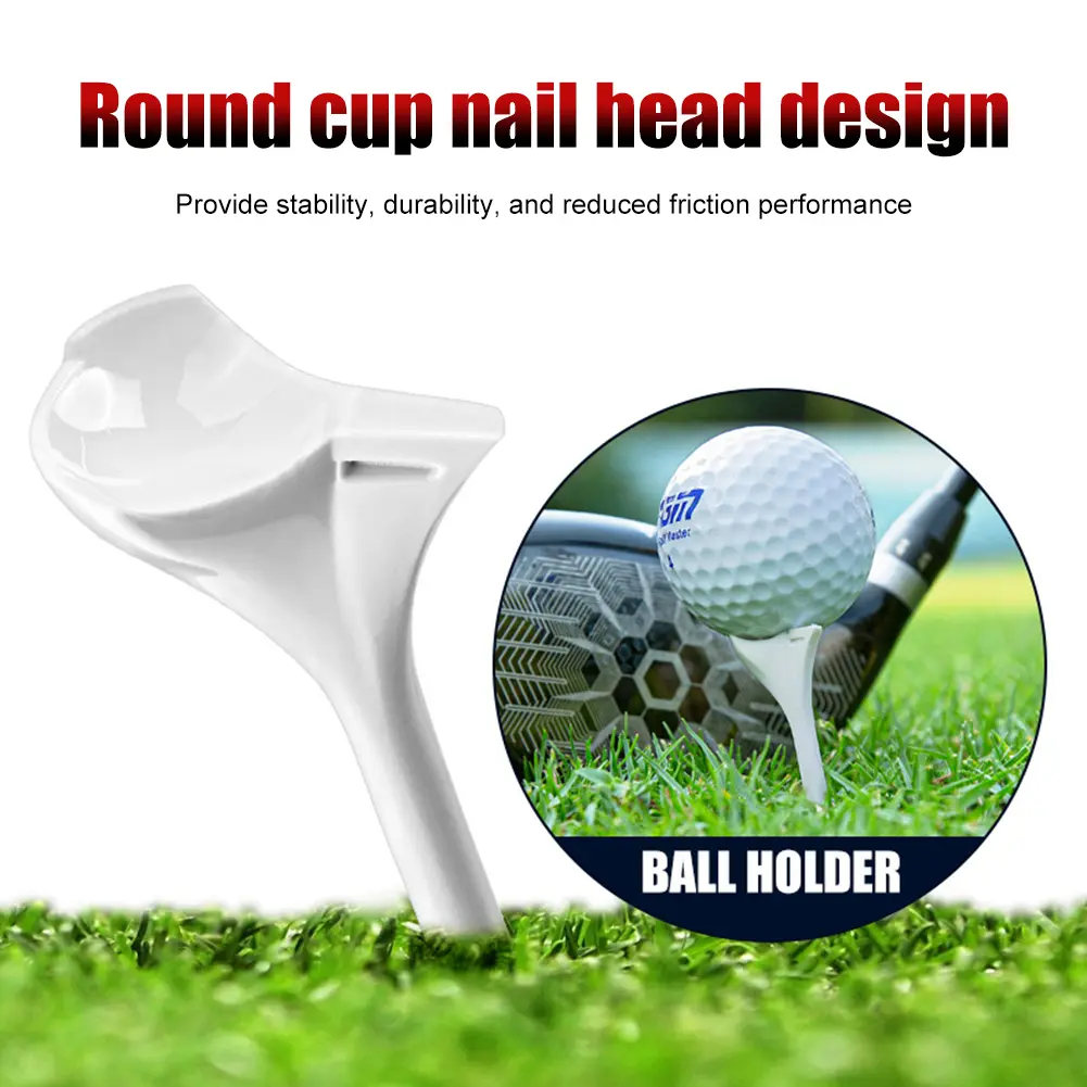 20pcs Ball Nail 83mm Golf Training Tees Holder 10 Degree Oblique Insertion Reusable No-resistance for Golfer Practice Supplies
