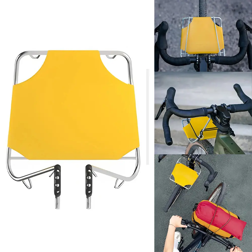 Folding Bike Front Bag Carrier Metal Bike Basket Front Rack Carrier Front Bike Cargo Rack Bicycle Accessories