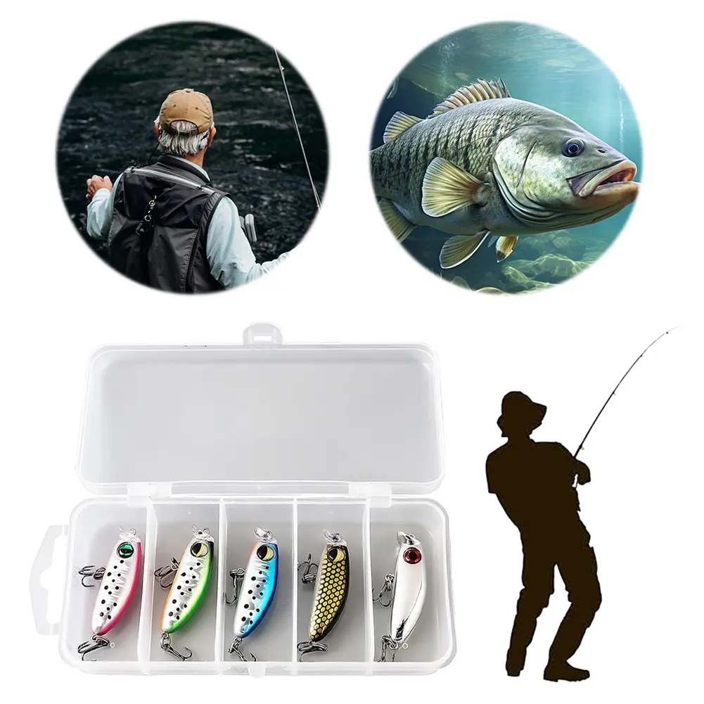 5pcs Mixed Colors Minnow Fishing Lures Artificial Hard Bait Swimbait Fishing Bait for Trout Bass Carp Fishing Accessories