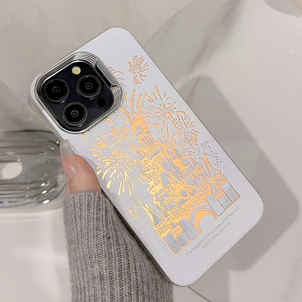 Pink Glitter Castle Phone Case With Lanyard For iPhone 17 Air 16 15 14 13 12 Pro Max Plus Princess Fairytale Phone Case Cover