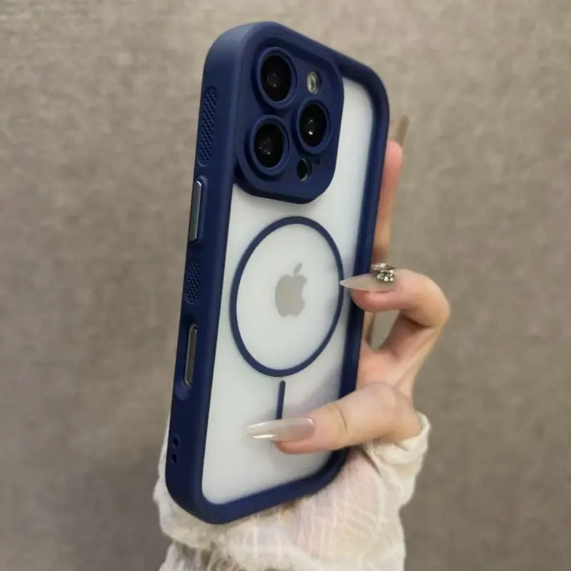 Luxury Matte Magsafe Transparent Phone Case For iPhone 11 12 13 14 15 16 17 Pro Max Plus 17 Air Magnetic Shockproof Bumper Cover