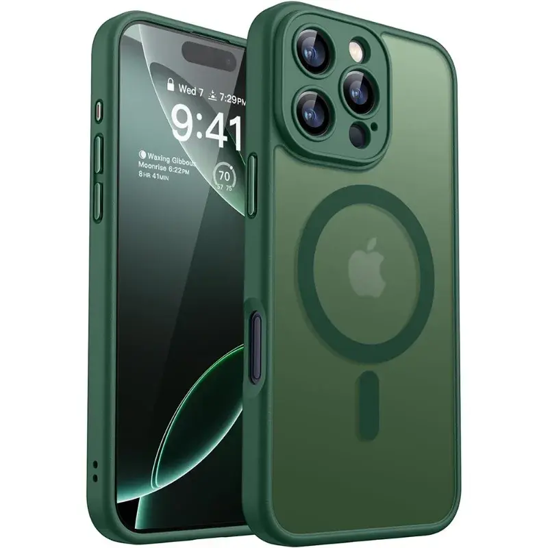 Luxury Frosted Phone Case For iPhone 17 16 15 14 13 12 11 Pro Max 16 15 Plus 17 Air For Magsafe Matte Transparent Magnetic Cover