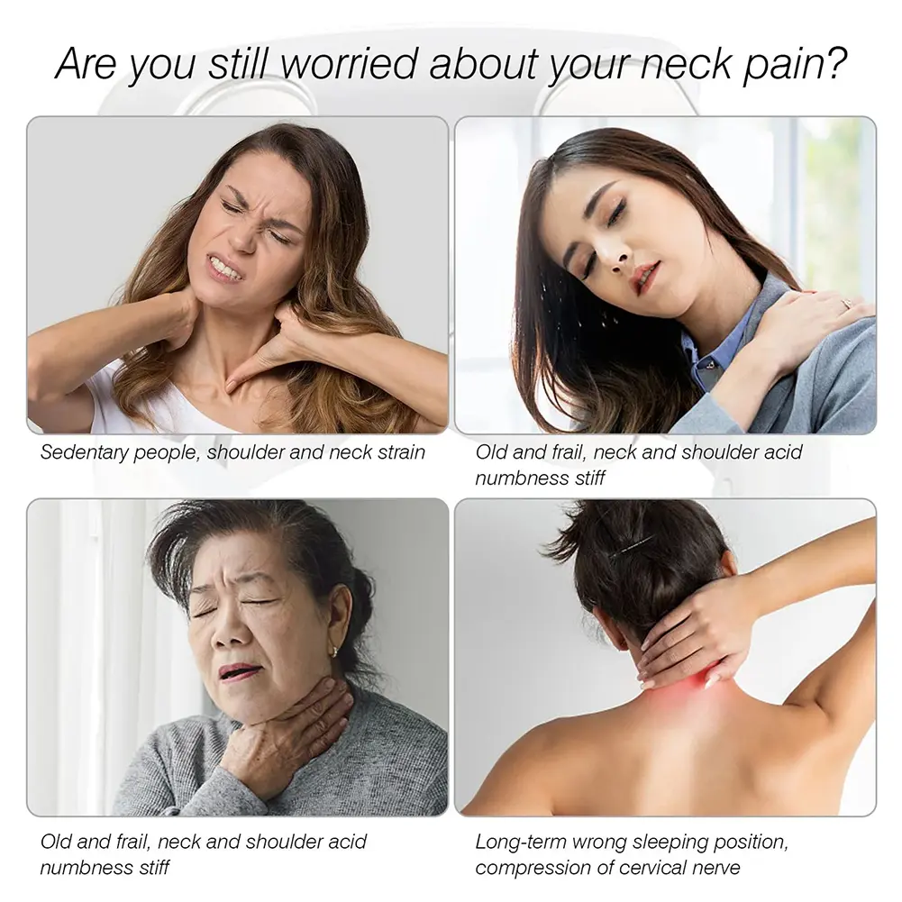 4-head Neck Massager with Heat Cervical Massager Electric Neck Massager Relaxation Gifts for Women Men Dad Mom