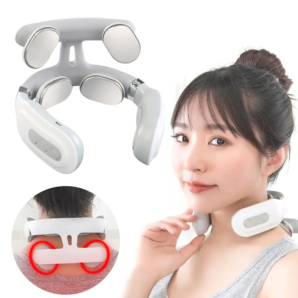 4-head Neck Massager with Heat Cervical Massager Electric Neck Massager Relaxation Gifts for Women Men Dad Mom