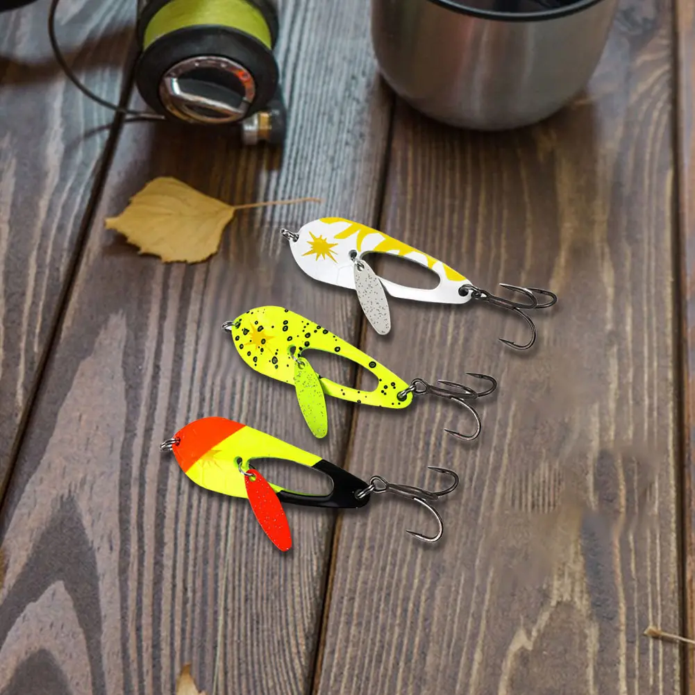 5Pcs 4g Metal Spoon Fishing Lures with Treble Hooks Spinner Bait Crankbait for Bass Pike Fishing Accessories