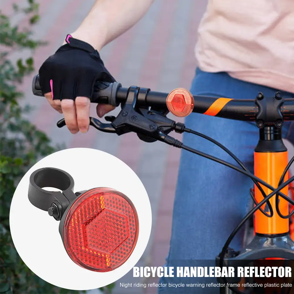 Bike Safety Warning Reflectors Cycling Accessories Bike Handlebar Reflector Reflective Front Rear Warning Light for Night Riding