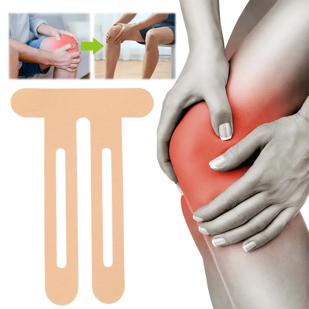 5Pcs Precut Kinesiology Tape Elastic Knee Athletic Tape Breathable Cotton Athletic Tape for Preventing Injury
