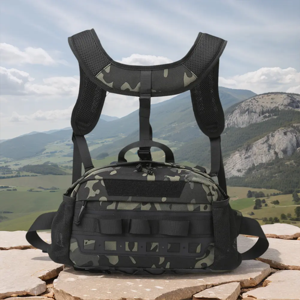Vest Backpack Sturdy Camping Backpack Fishing Vest Chest Bag for Climbing Cycling Hiking Trail