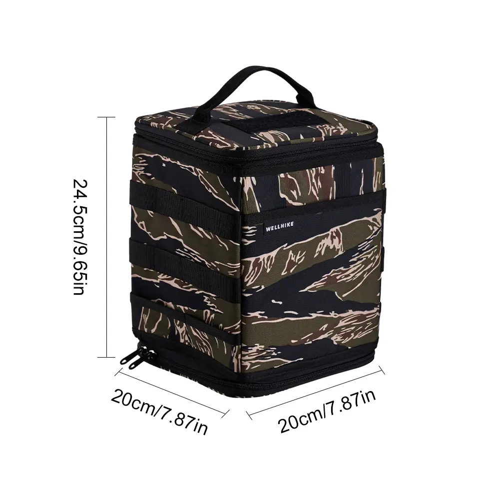 9.8L Camping Storage Bag Large Capacity Tank Stove Canister Pot Carry Bag Outdoor Cookware Organizer for Outdoor Hiking Picnic
