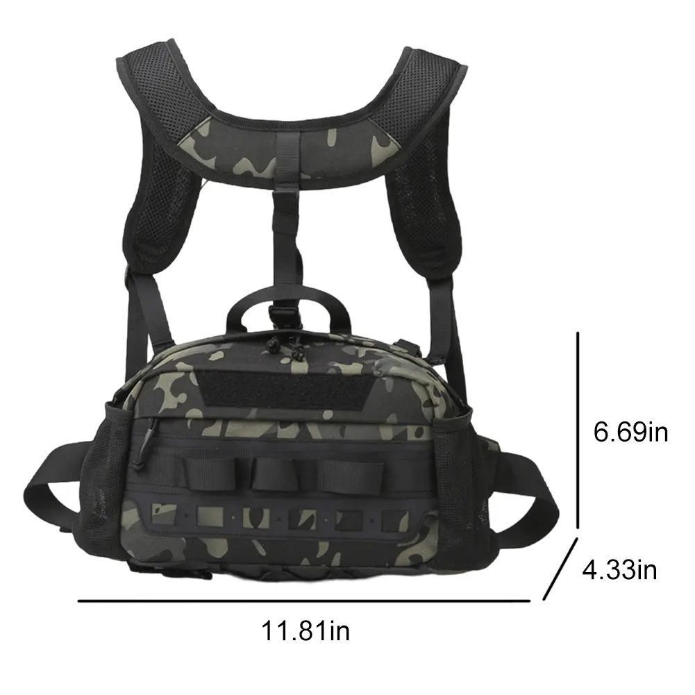 Vest Backpack Sturdy Camping Backpack Fishing Vest Chest Bag for Climbing Cycling Hiking Trail