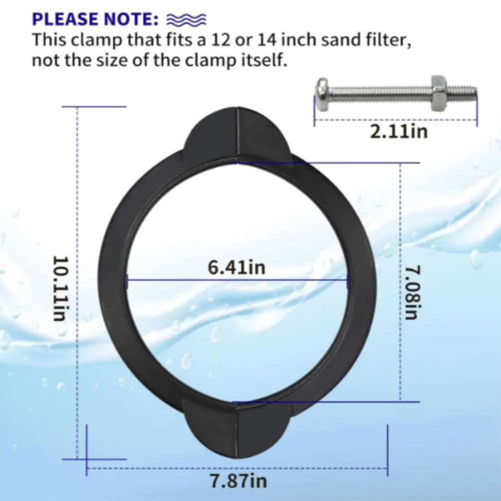 SF80110-2 Pool Clamp Collar Ring Replacement Part with Screws Sand Filter Valve Clamp for Intex 12 & 14 Inch Sand Filter Pump