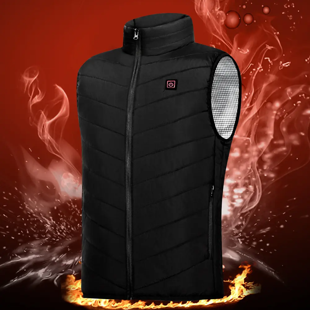 Unisex Electric Heated Vest 9 Heating Areas Electric Heated Jackets Washable Lightweight USB Charging Camping Outdoor Sportswear