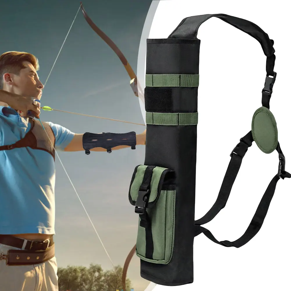 Archery Quiver with Molle System Pocket Hip Arrows Bag Dual Use Lightweight Arrow Holder for Bow Target Practicing