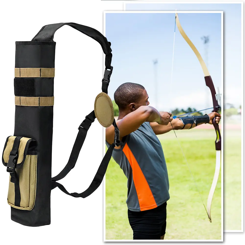 Archery Quiver with Molle System Pocket Hip Arrows Bag Dual Use Lightweight Arrow Holder for Bow Target Practicing