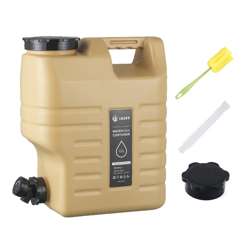 12L Portable Water Tank Leak-Proof Drinking Water Bucket Large Capacity Water Dispenser Carrier for Vehicle Car Camping
