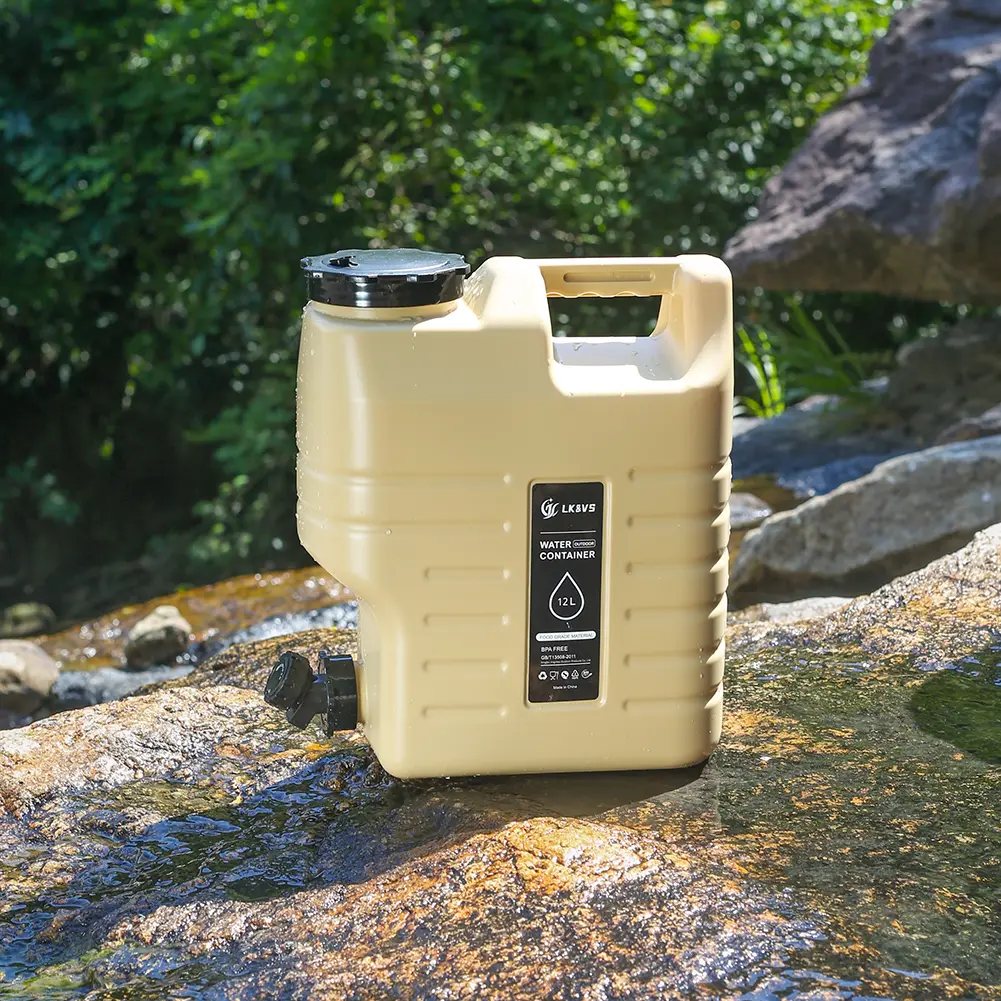 12L Portable Water Tank Leak-Proof Drinking Water Bucket Large Capacity Water Dispenser Carrier for Vehicle Car Camping