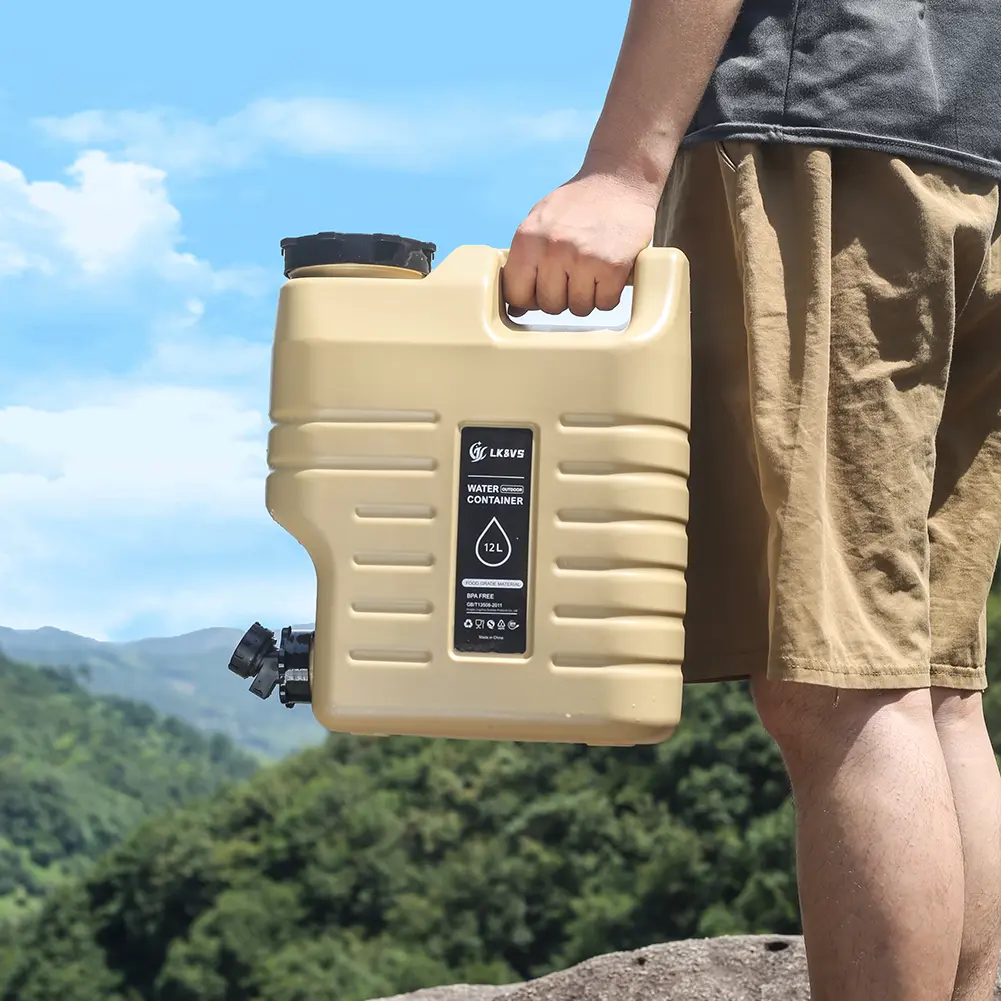 12L Portable Water Tank Leak-Proof Drinking Water Bucket Large Capacity Water Dispenser Carrier for Vehicle Car Camping